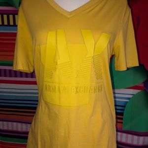 Armani Exchange V-Neck Yellow Shirt